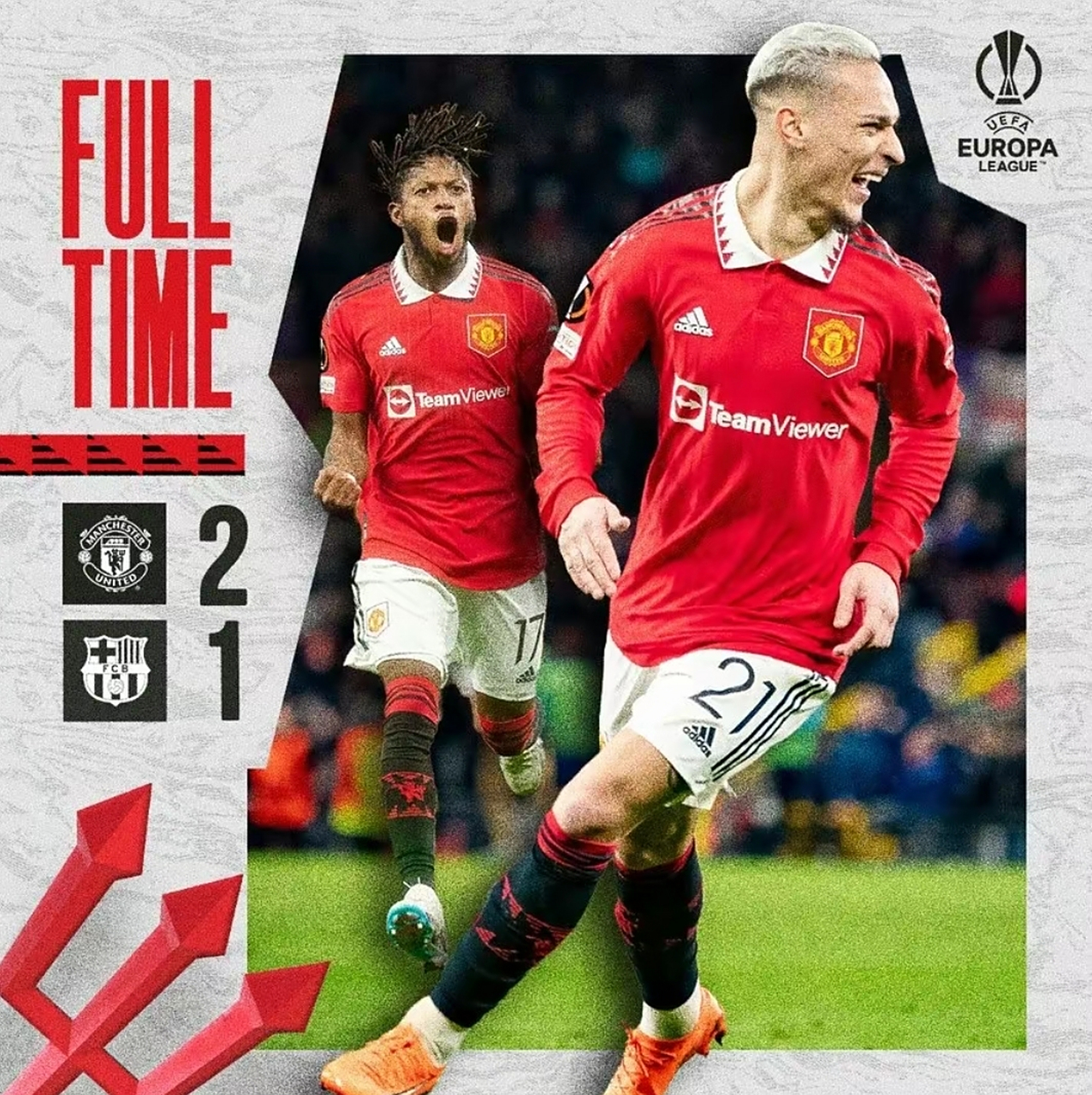 曼联击败巴萨，晋级可能性增加